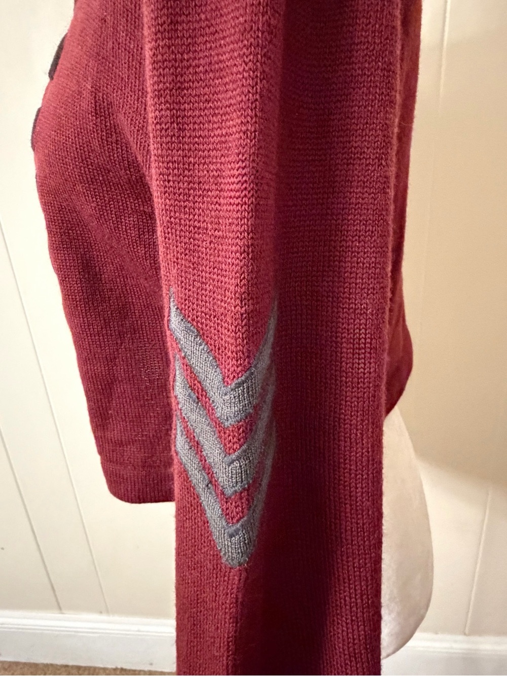Vintage Claude Barthélémy Paris Military Hussar Knit Sweater Jacket Cropped Red - Picture 6 of 10